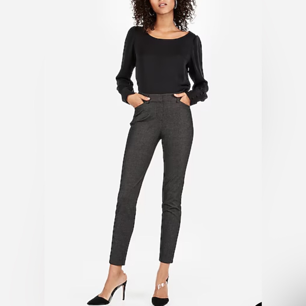 Women’s Express Mid Rise Skinny Stretch Pants Dark Gray 6 NWT